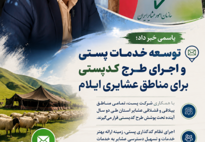 توسعه خدمات پستی و اجرای طرح کدپستی برای مناطق عشایری ایلام